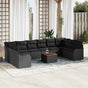 Garden Sofa Set 11 pcs Black Poly Rattan