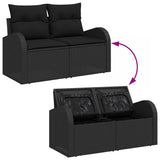 Garden Sofa Set 6 pcs Black Poly Rattan