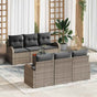 Garden Sofa Set 7 pcs Grey Poly Rattan
