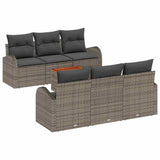 Garden Sofa Set with Storage 7 pcs Grey Poly Rattan
