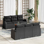 Garden Sofa Set 7 pcs Black Poly Rattan
