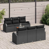 Garden Sofa Set 7 pcs Black - Side View