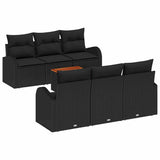 Garden Sofa Set 7 pcs Black - Front View