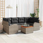 Garden Sofa Set 7 pcs Grey Poly Rattan