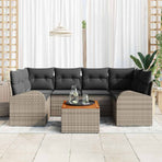 Garden Sofa Set 7 pcs Grey Poly Rattan