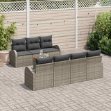 Garden Sofa Set with Storage 8 pcs Grey Poly Rattan
