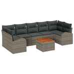 Garden Sofa Set 8 pcs Grey Poly Rattan