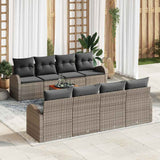 Garden Sofa Set 9 pcs Grey