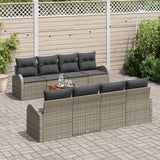 Garden Sofa Set with Storage 9 pcs Grey Poly Rattan