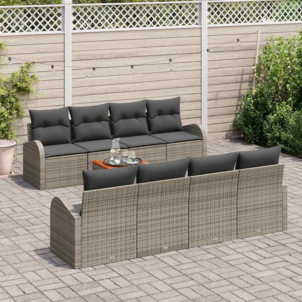 Garden Sofa Set 9 pcs Grey