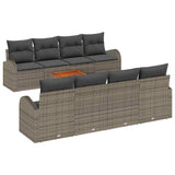 Garden Sofa Set 9 pcs Grey - Front View