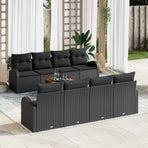 Garden Sofa Set 9 pcs Black Poly Rattan