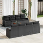 Garden Sofa Set 9 pcs Black Poly Rattan