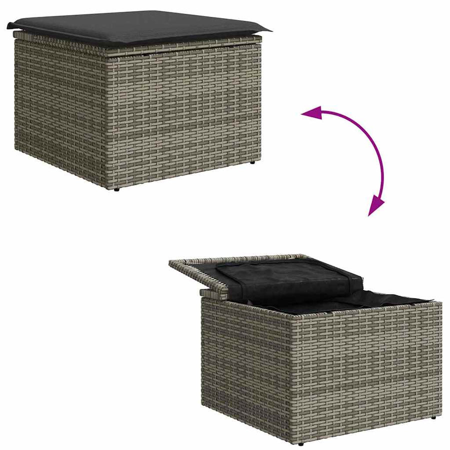 Garden Sofa Set 6 pcs Grey Poly Rattan