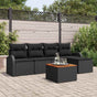 Garden Sofa Set 6 pcs Black Poly Rattan
