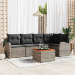 Garden Sofa Set 6 pcs Grey Poly Rattan