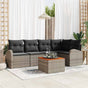 Garden Sofa Set 6 pcs Grey Poly Rattan