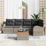 Garden Sofa Set 6 pcs Grey - Side View