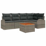 Garden Sofa Set 6 pcs Grey Poly Rattan