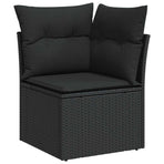Garden Sofa Set 6 pcs Black Poly Rattan