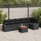 Garden Sofa Set 7 pcs Black