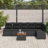 Garden Sofa Set 7 pcs Black - Side View