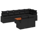Garden Sofa Set 9 pcs Black Poly Rattan