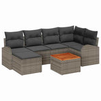Garden Sofa Set 7 pcs Grey Poly Rattan