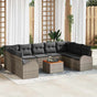 Garden Sofa Set 10 pcs Grey Poly Rattan