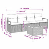 Garden Sofa Set 5 pcs Grey - Extra Image