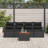 Garden Sofa Set 5 pcs Black - Side View