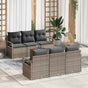 Garden Sofa Set 7 pcs Grey Poly Rattan