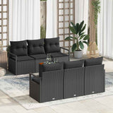 Garden Sofa Set 7 pcs Black