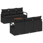 Garden Sofa Set 7 pcs Black Poly Rattan