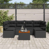 Garden Sofa Set 7 pcs Black - Side View