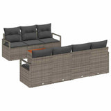 Garden Sofa Set 8 pcs Grey - Front View