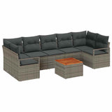 Garden Sofa Set with Storage 8 pcs Grey Poly Rattan