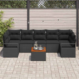 Garden Sofa Set 8 pcs Black - Side View