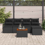 Garden Sofa Set 6 pcs Black - Side View