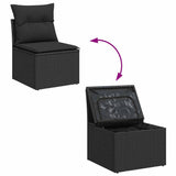 Garden Sofa Set 6 pcs Black Poly Rattan