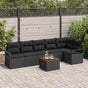 Garden Sofa Set 7 pcs Black Poly Rattan