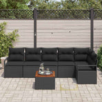 Garden Sofa Set 7 pcs Black Poly Rattan