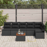 Garden Sofa Set 7 pcs Black - Side View