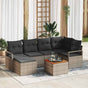 Garden Sofa Set 7 pcs Grey Poly Rattan