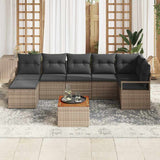 Garden Sofa Set 8 pcs Grey - Side View