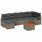 Garden Sofa Set 8 pcs Grey Poly Rattan