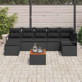 Garden Sofa Set 8 pcs Black - Side View