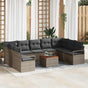 Garden Sofa Set 10 pcs Grey Poly Rattan