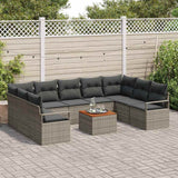Garden Sofa Set 10 pcs Grey - Side View