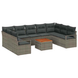 Garden Sofa Set 10 pcs Grey - Front View